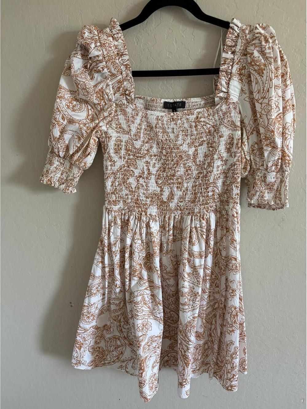 1. State puff smocked sleeve dress